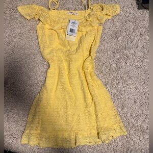 Yellow crochet dress size s nwt